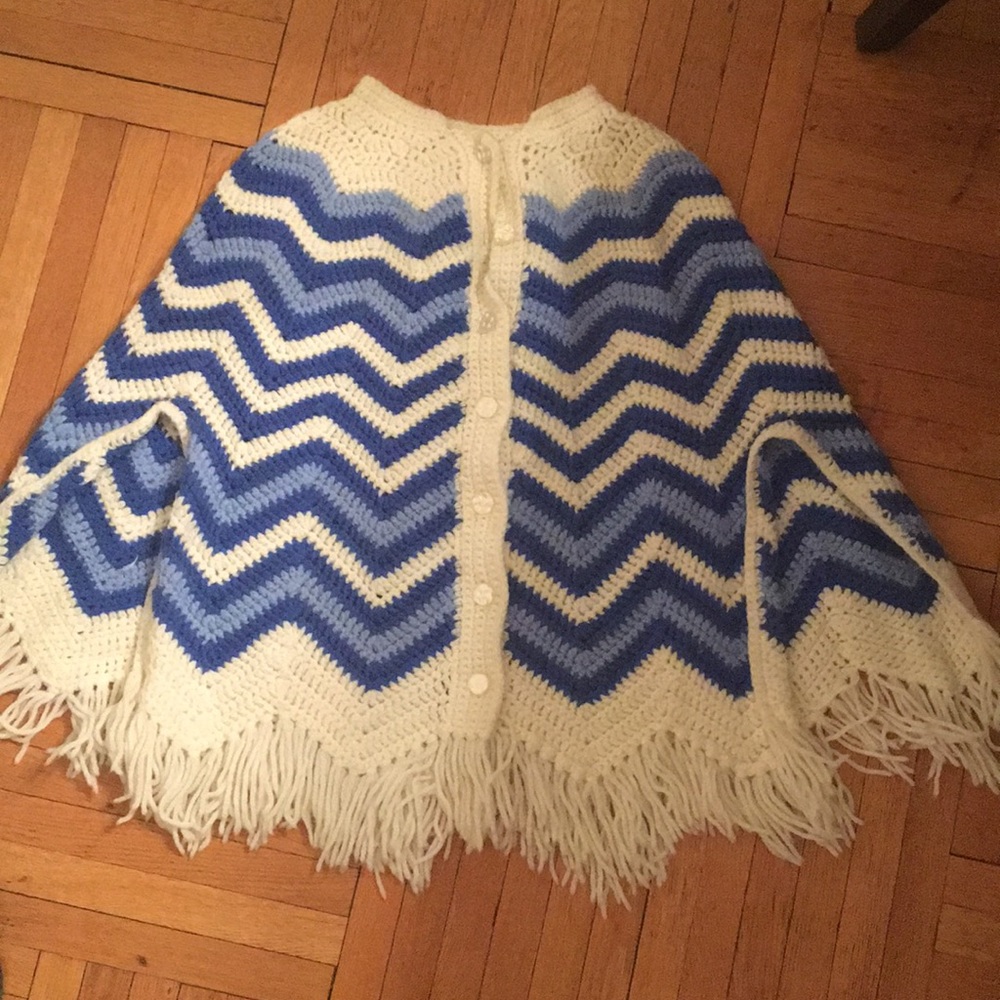 Vintage knit poncho